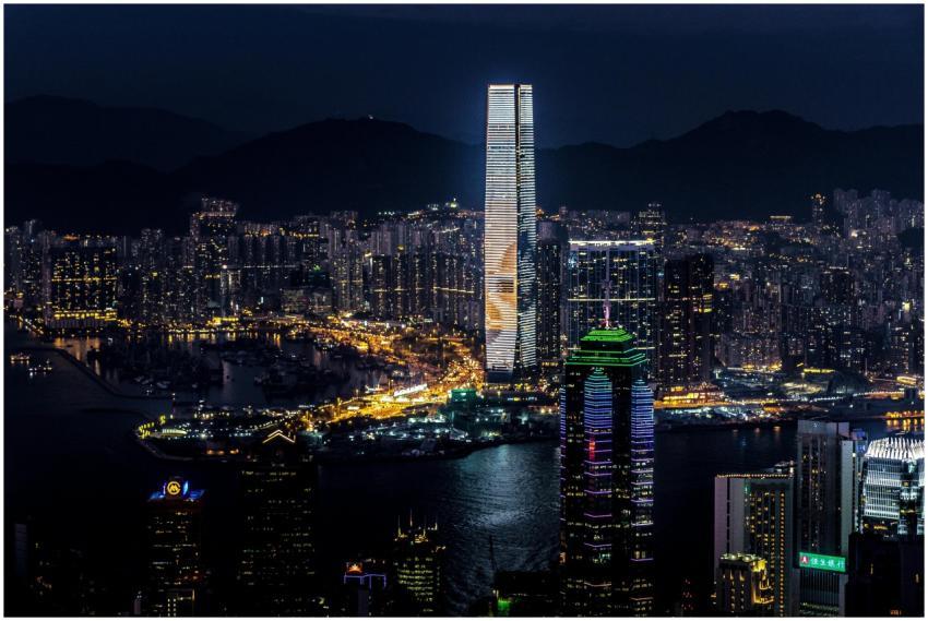Dazzling night view of Kowloon's skyline with illu