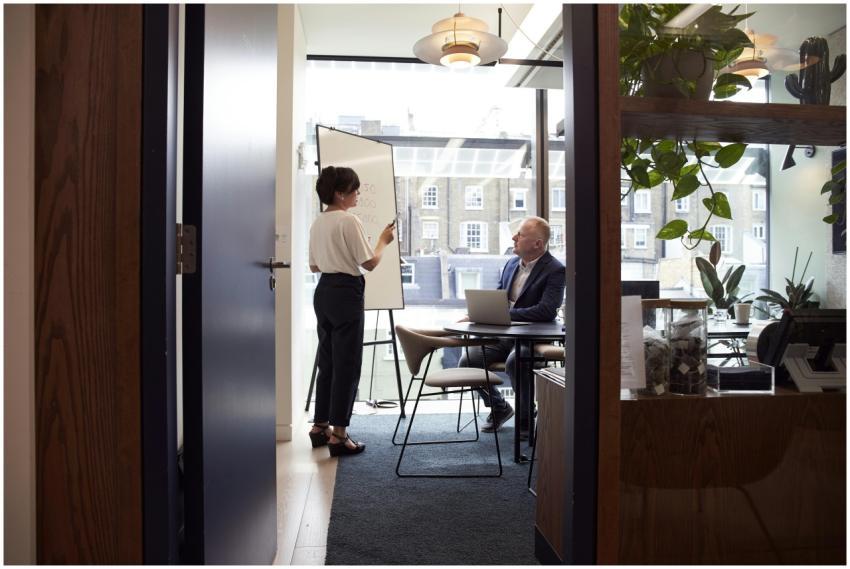 Colleagues engage in a strategic business meeting