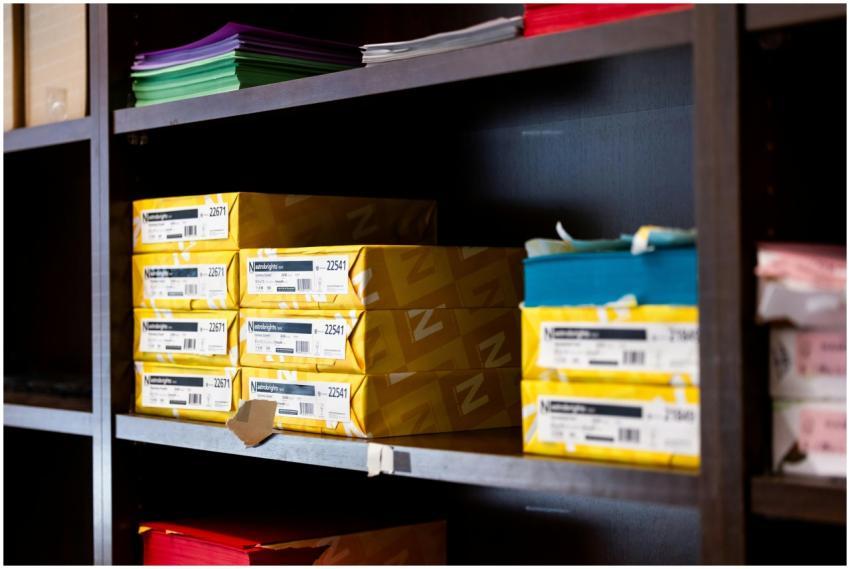 Office Supply Shelf Stacked