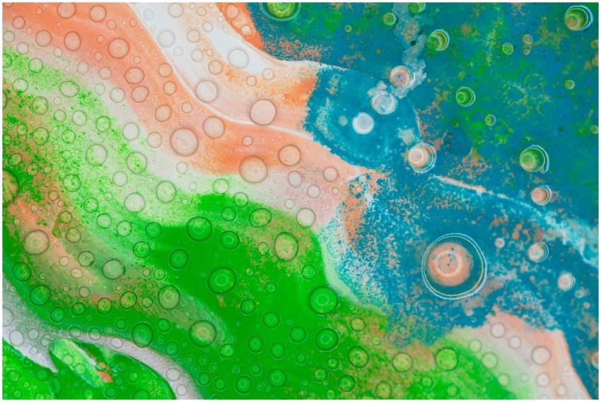 Vibrant abstract art with colorful bubbles, blendi