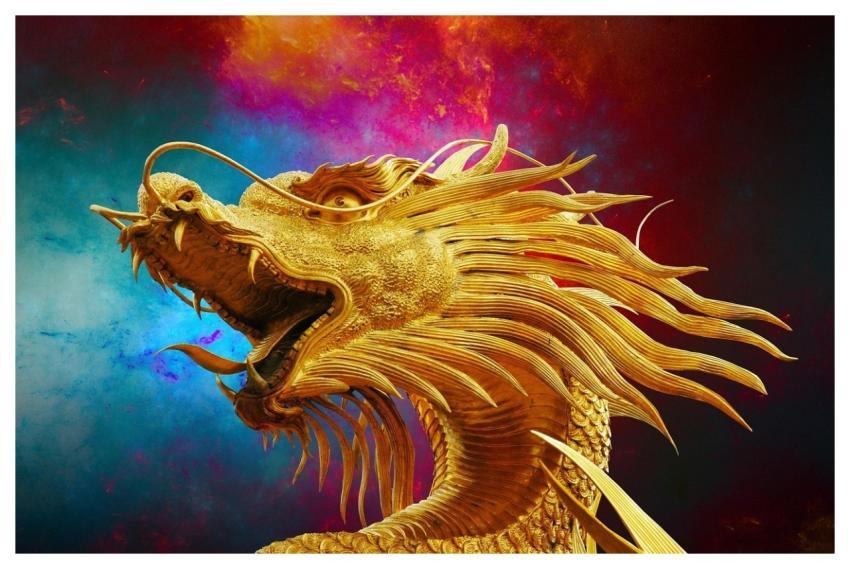 Dragon Golden Dragon Statue Sculpture