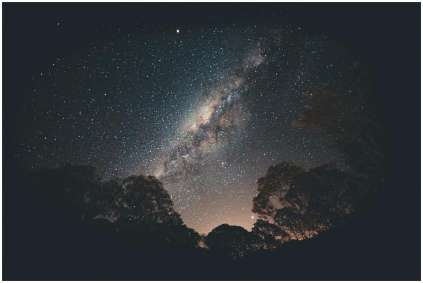 Stunning view of the Milky Way galaxy over silhoue