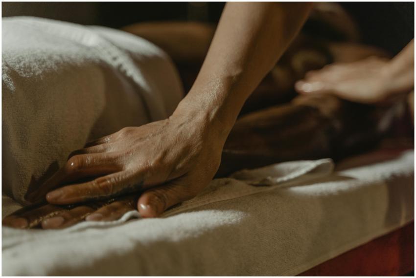 Close-up of a relaxing spa massage, promoting well