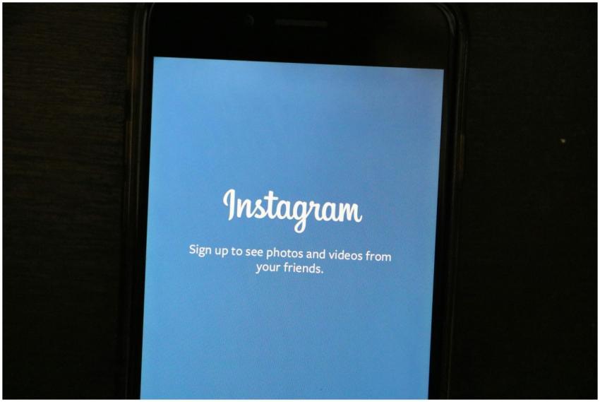 Close-up of a smartphone displaying the Instagram