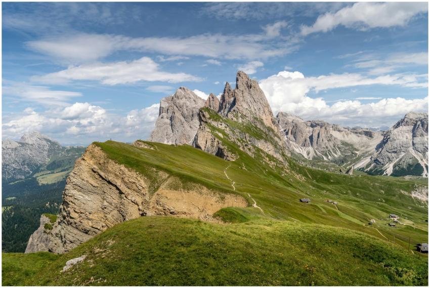 Scenic landscape of the Dolomites with rugged peak