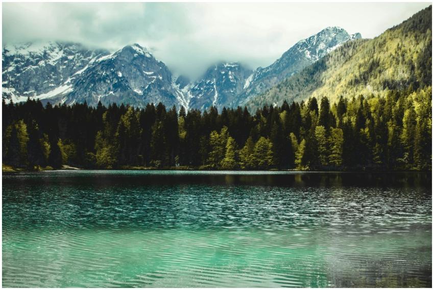 Serene mountain lake and forest, Zagorje ob Savi,