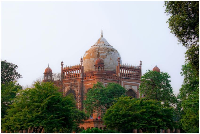 Humayun's Tomb in New Delhi, India surrounded by l