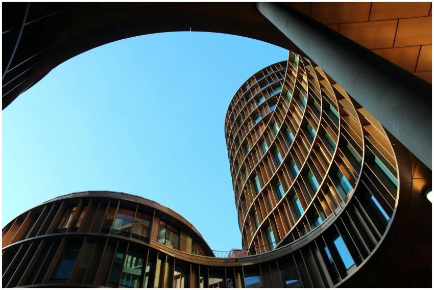 Innovative modern architecture showcasing curved g