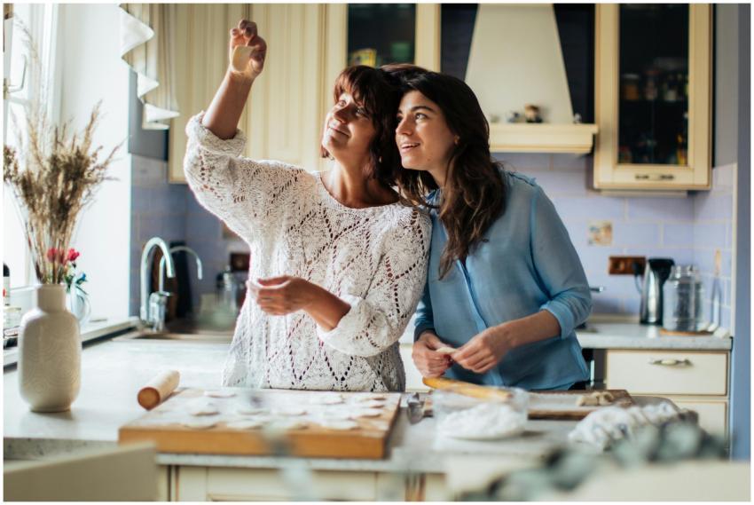 A mother and daughter enjoying time together prepa