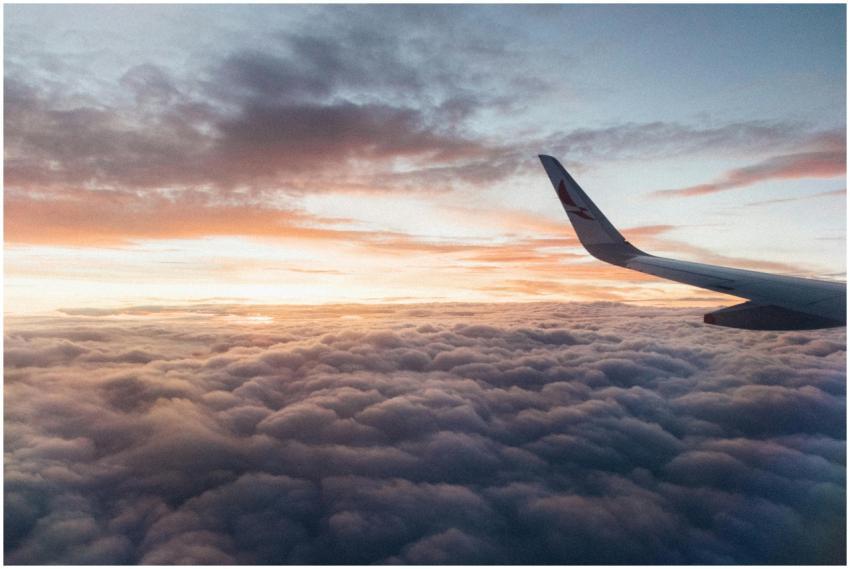 Captivating view from the airplane showcasing clou