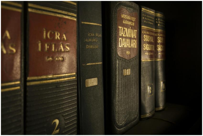 Detailed close-up of law and regulation books on a