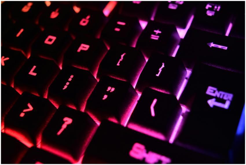 Vibrant close-up of a modern RGB backlit mechanica