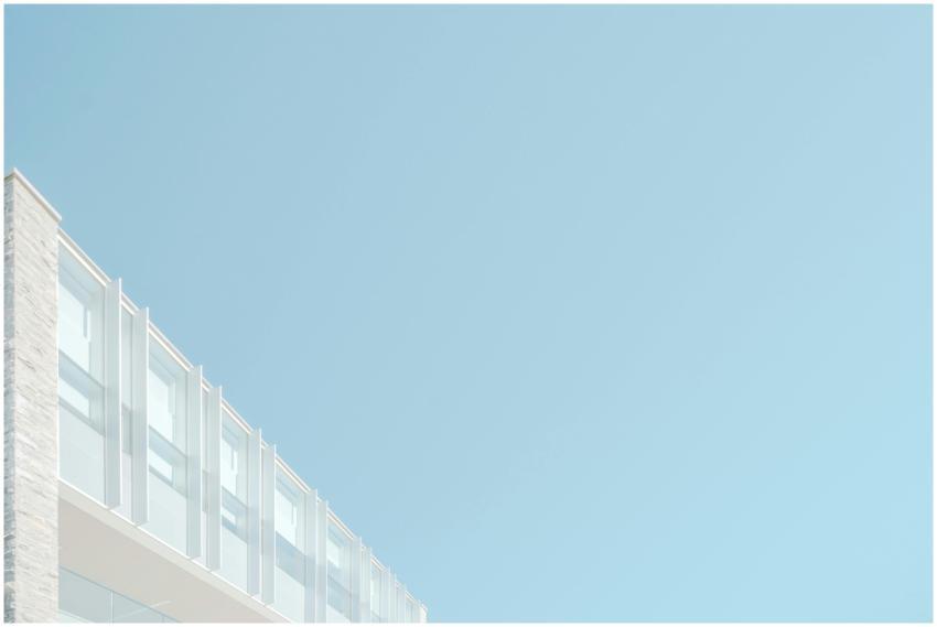 Low angle view of a modern building facade against