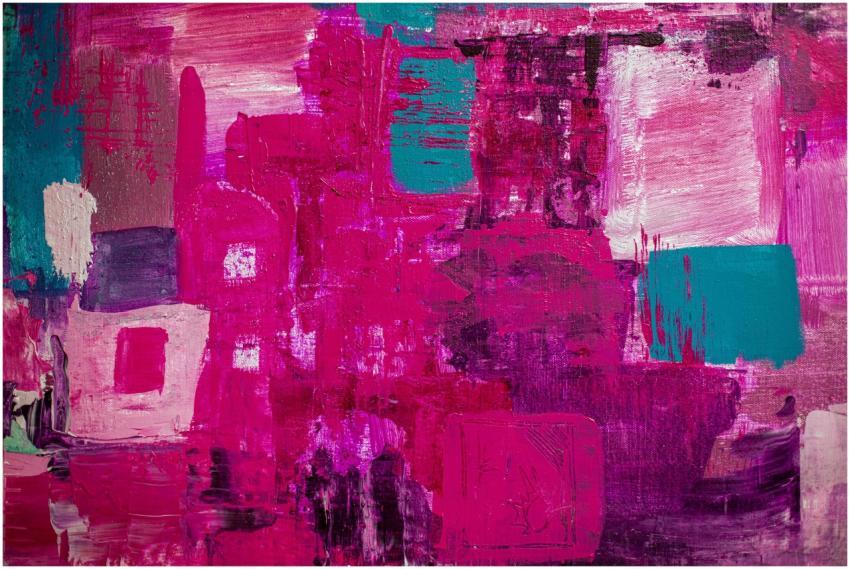 Colorful abstract acrylic painting with textured l