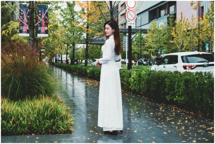 Elegant Woman White Dress