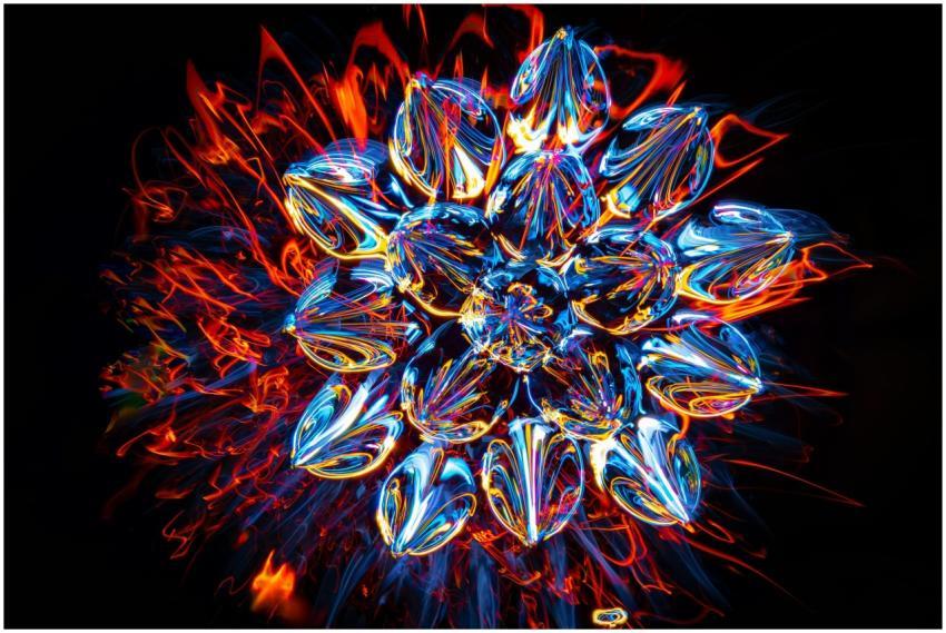 A stunning abstract design featuring glowing cryst