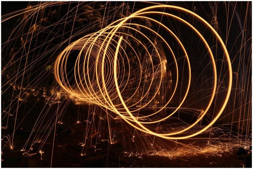 Dazzling long exposure photo capturing vibrant cir