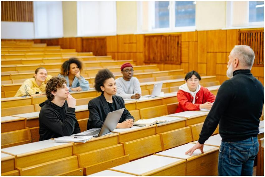 University students engaging in a diverse classroo