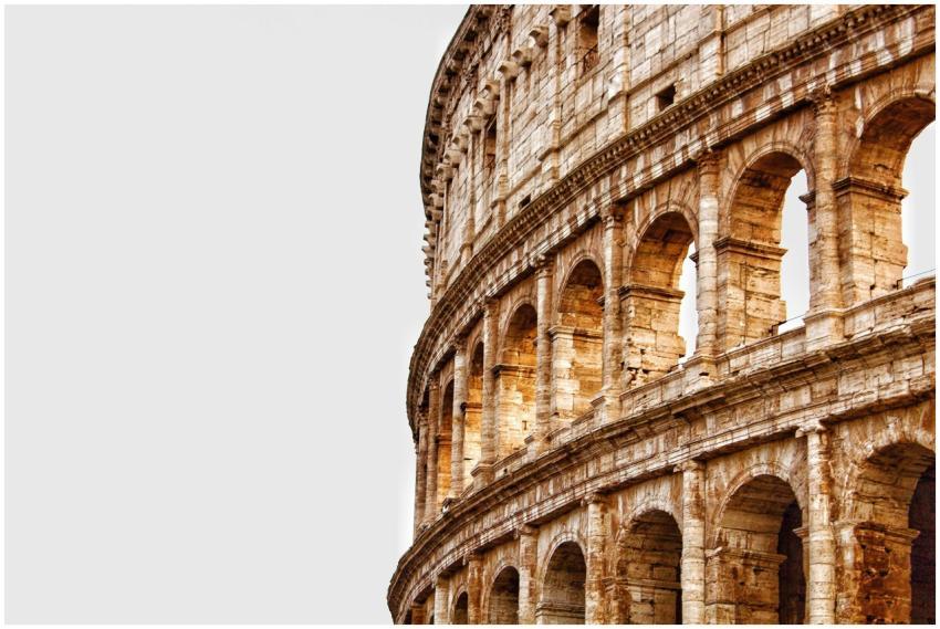 Detailed view of the Colosseum's arches in Rome, s