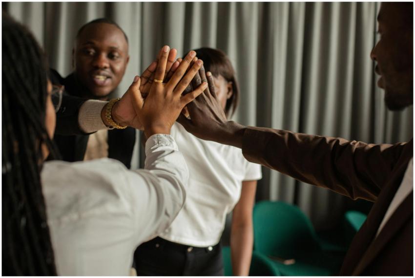 A diverse group of professionals participating in