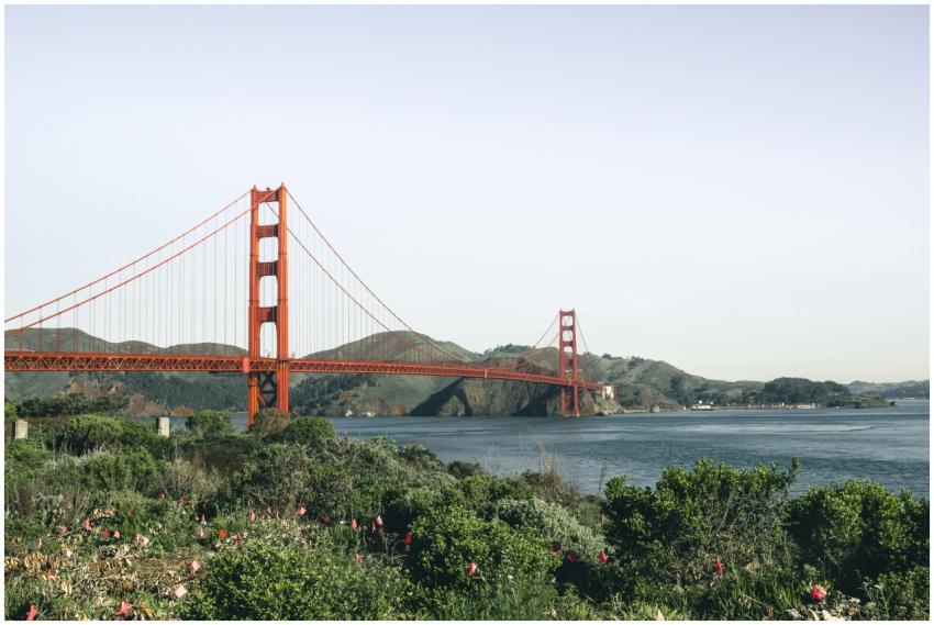 Scenic view of the iconic Golden Gate Bridge spann