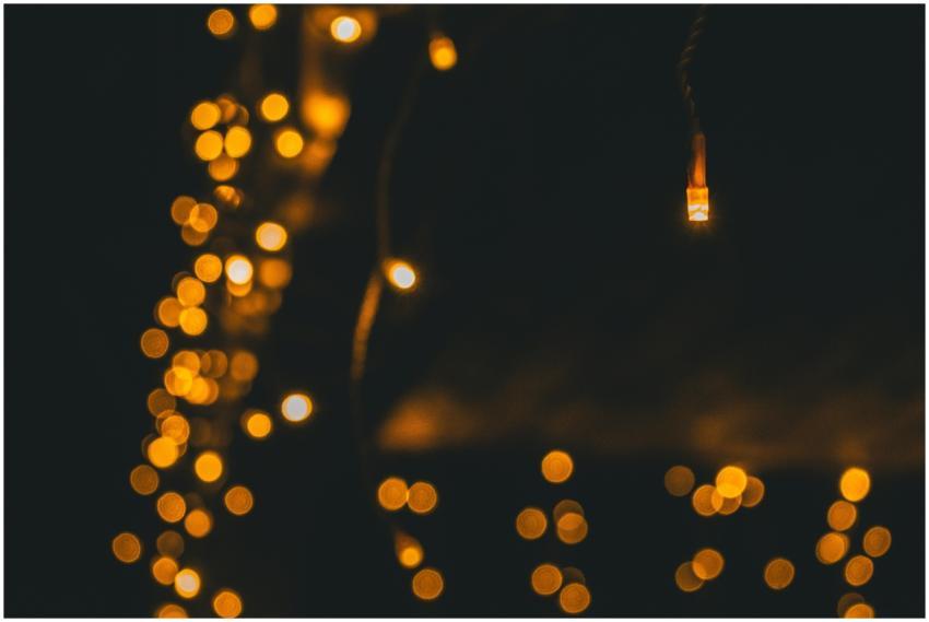 Enchanting warm bokeh effect of festive string lig