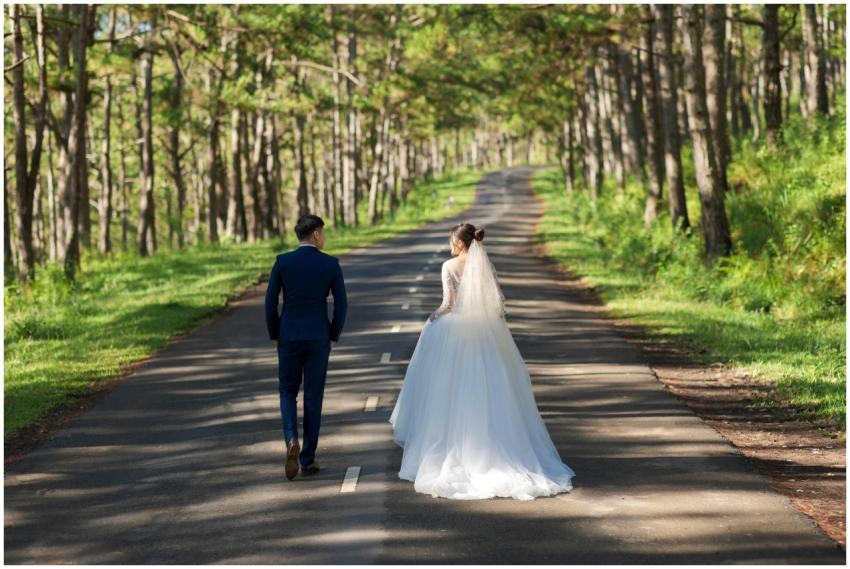Bride Groom Walking Down