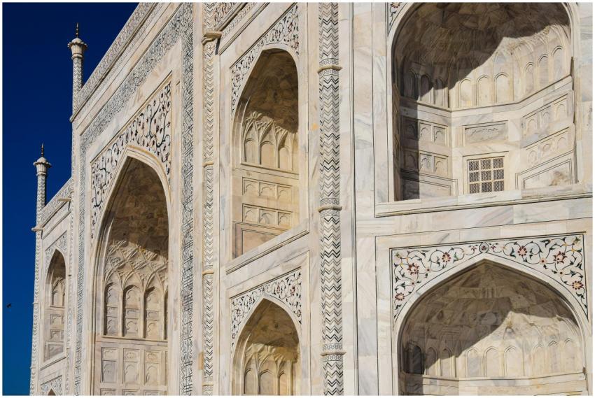 Close-up of the intricately ornamented facade of t