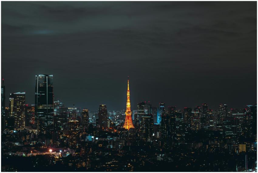 Stunning night view of Tokyo skyline featuring the