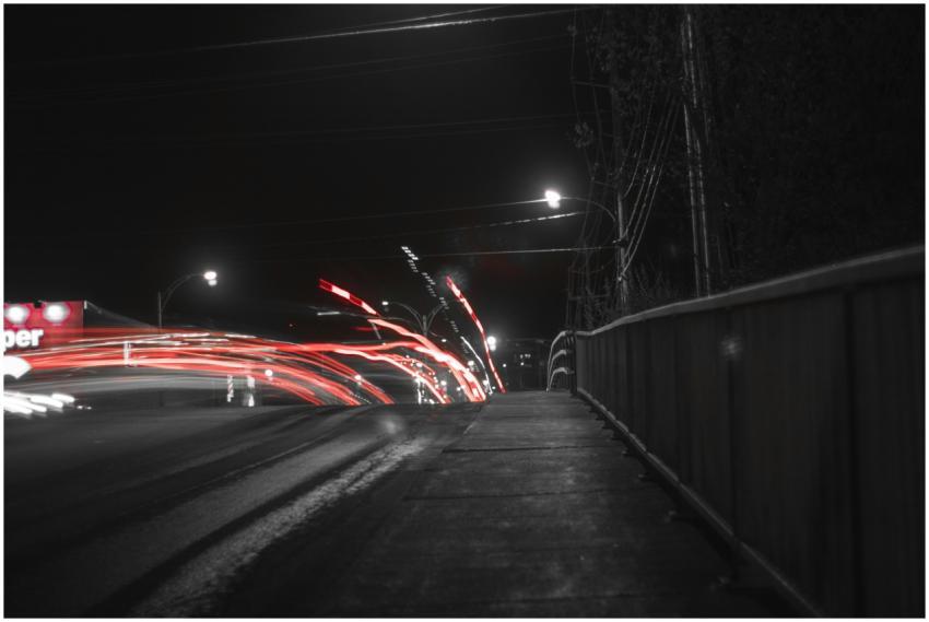 A captivating long exposure shot of light trails o