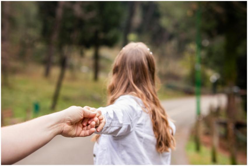 A young woman explores a park in Podgoriţa, Monten