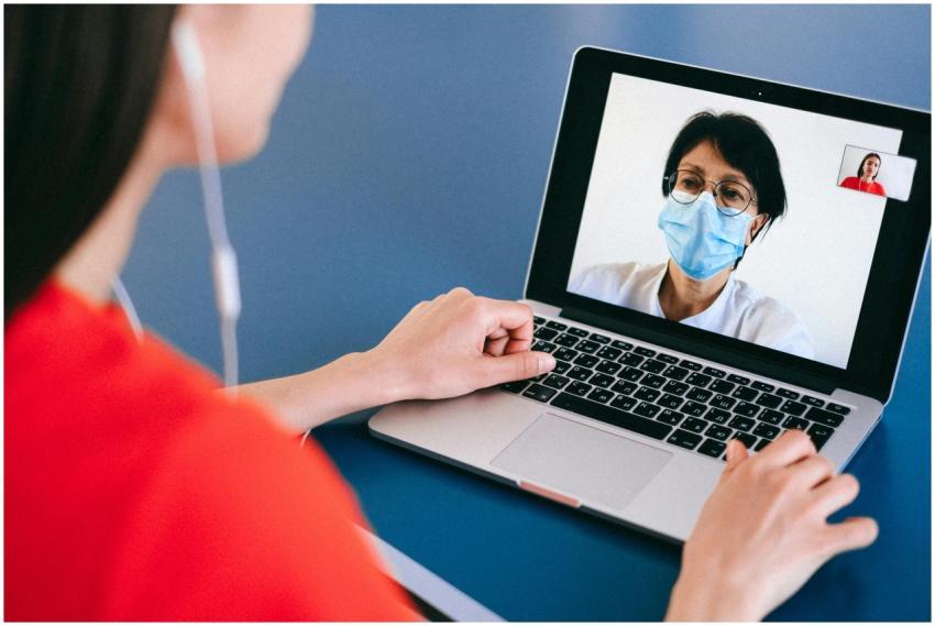Doctor and patient on a video call for telehealth