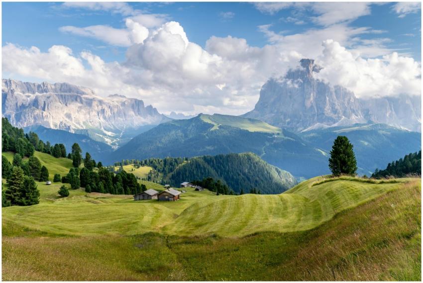 Idyllic landscape in the Dolomites, Italy with lus