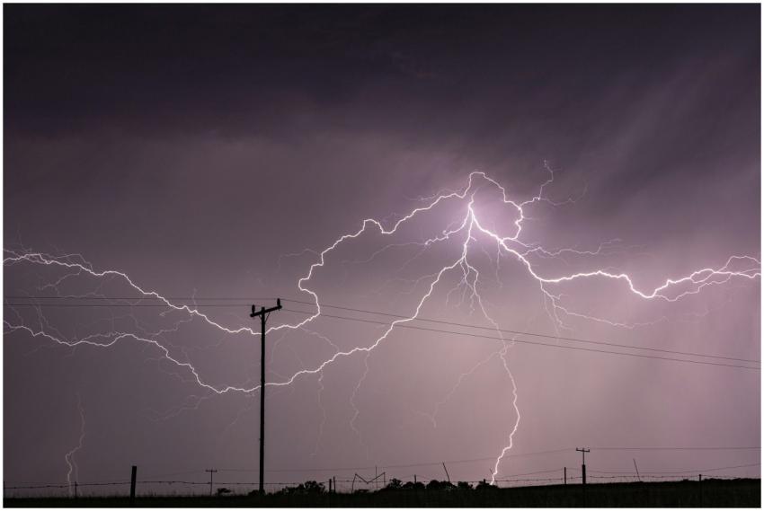 Captivating long exposure shot of a lightning stor