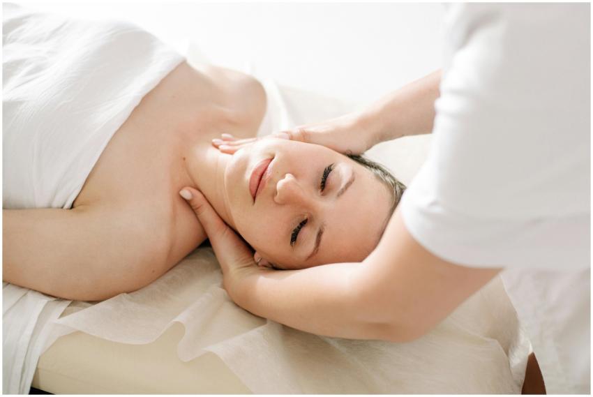 A serene spa treatment capturing a woman receiving