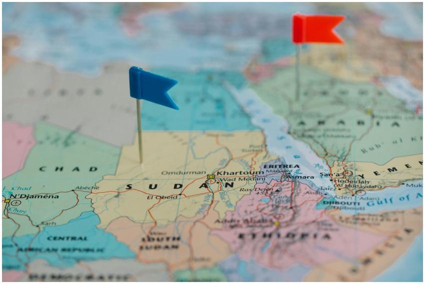 Detailed close-up map of Africa featuring Sudan an