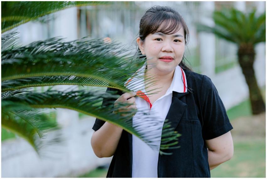 Woman Enjoying Outdoor Greenery