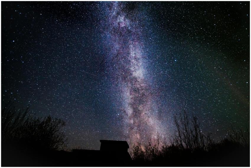 Starry night sky showcasing the Milky Way with sil
