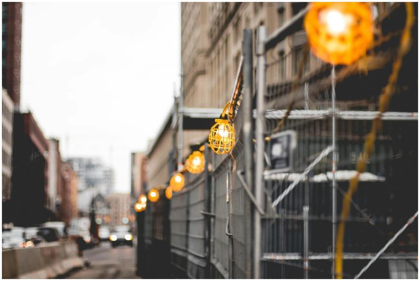 Blurred cityscape of a urban construction site wit