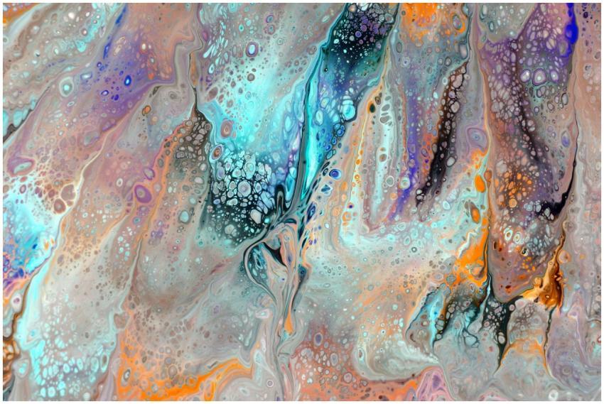 Colorful abstract fluid art featuring dynamic swir