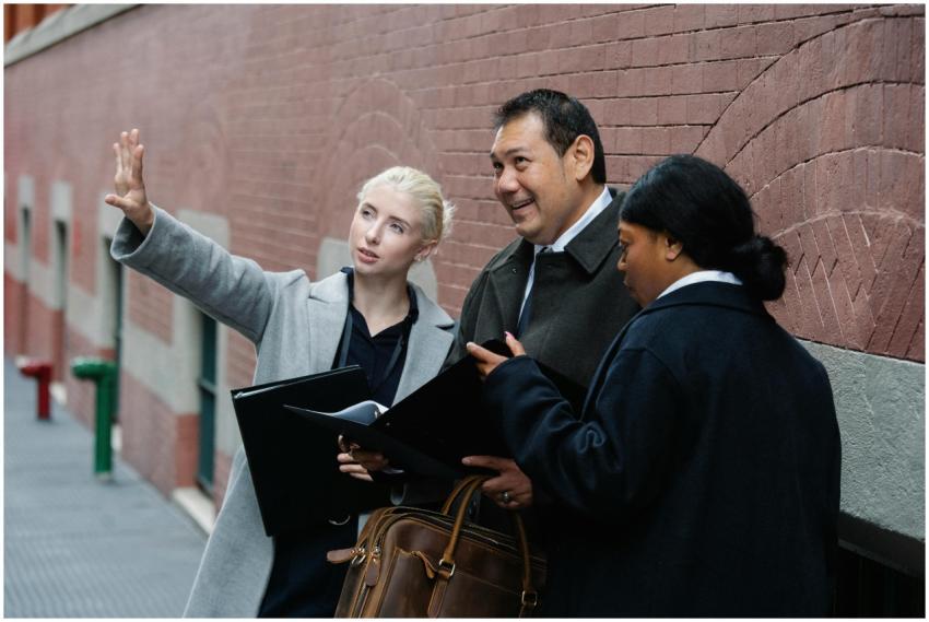 A diverse group of professionals engaged in discus