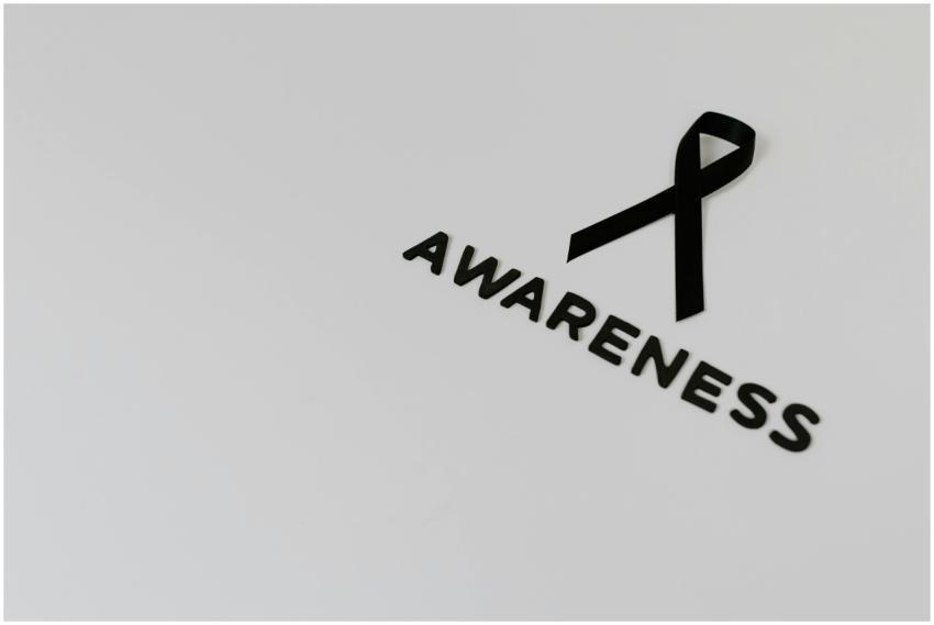 Minimalist image of a black ribbon symbolizing awa