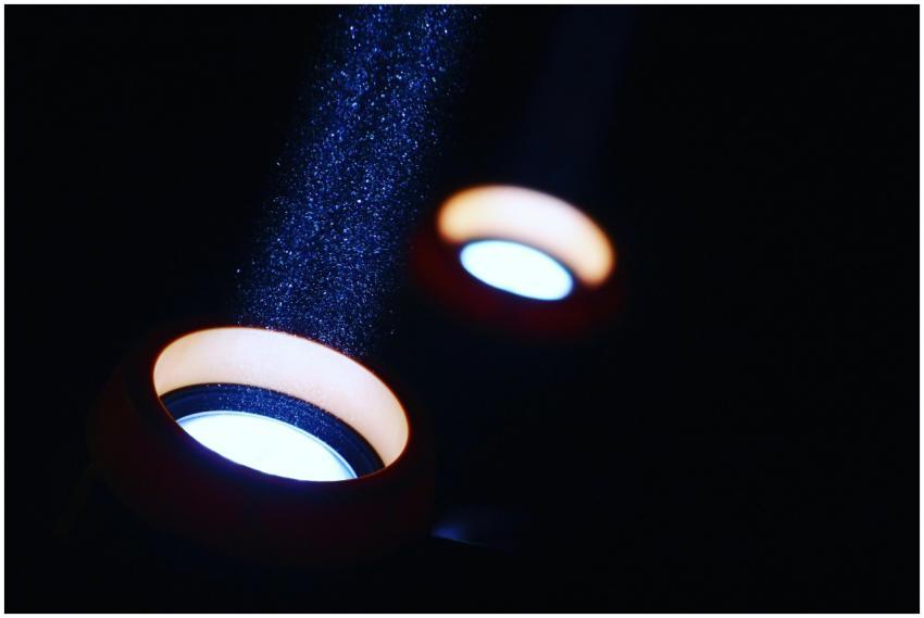 A striking visual of light beams illuminating part