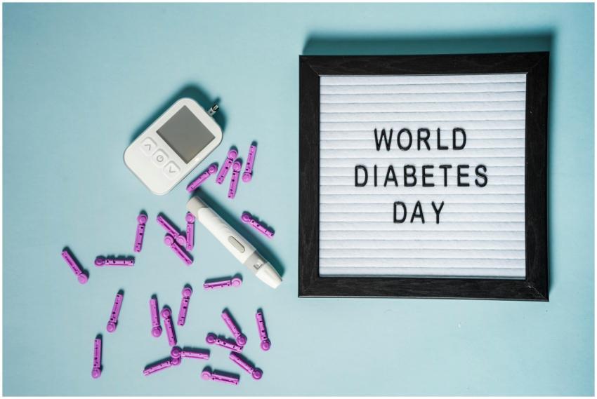 Top view of lancets for blood glucose meter placed