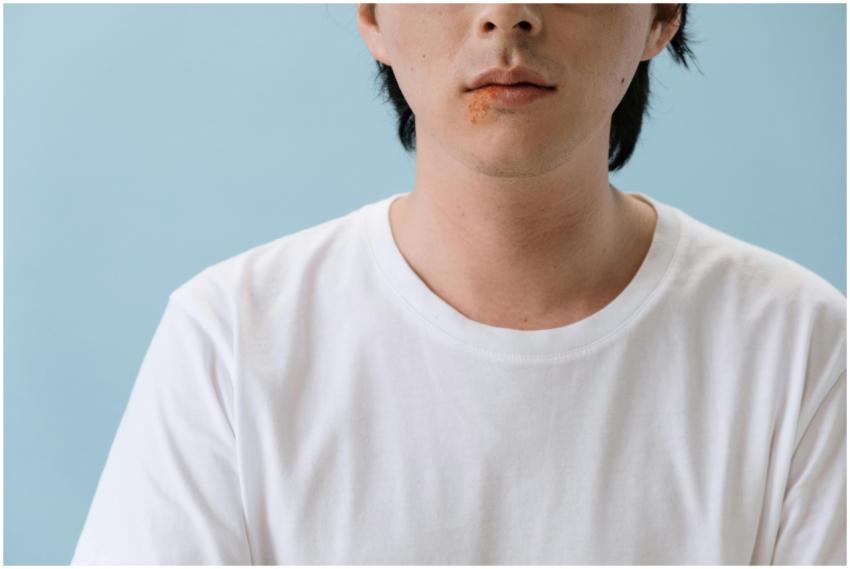 Close-up image of an adult male with a facial skin