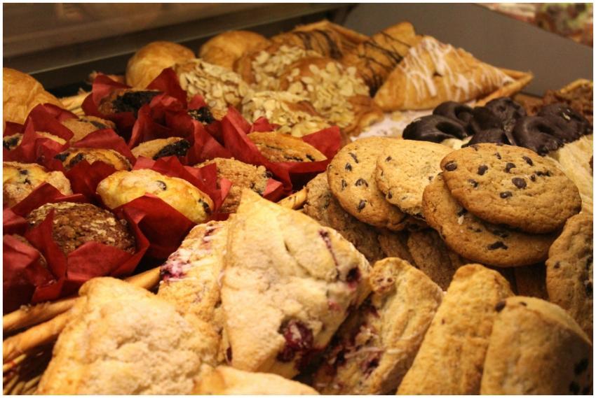 A delicious assortment of baked goods including co