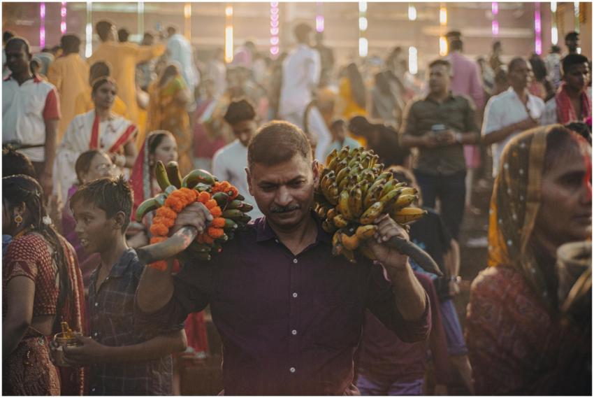 Man Carrying Bananas Vibrant