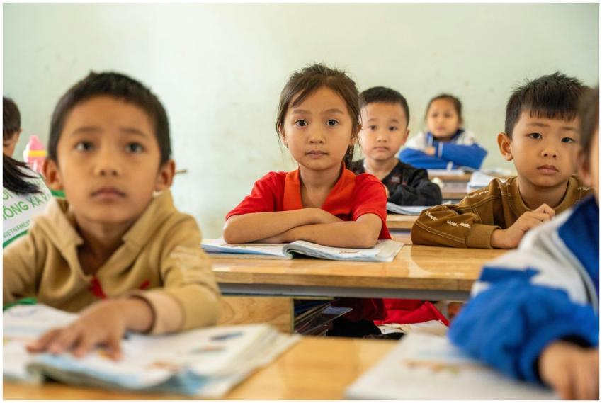 Young students focused and engaged while learning