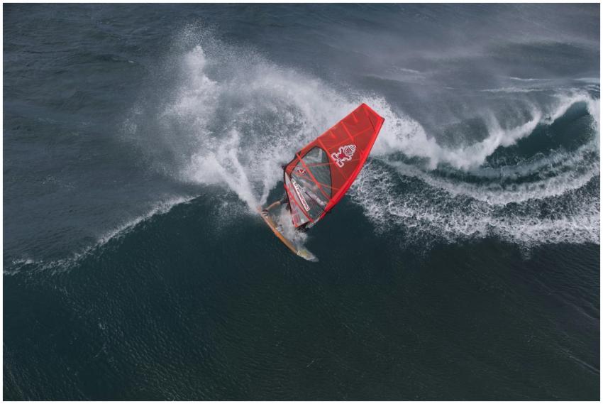 Thrilling windsurfing scene capturing the exciteme