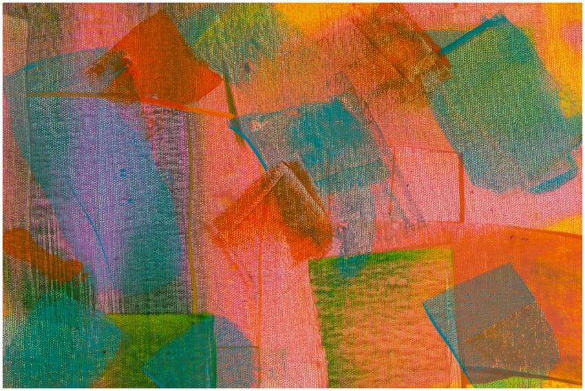 Bold abstract art piece featuring colorful texture